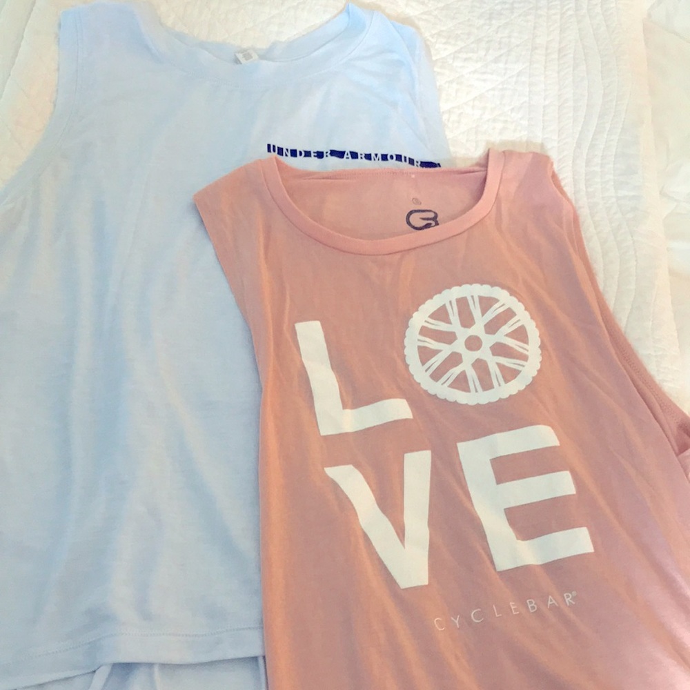 Work out tank tops! Under Armour and CycleBar